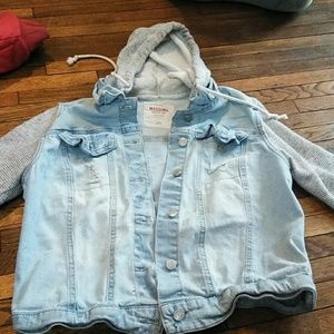 Jean Hooded Stripped Jacket